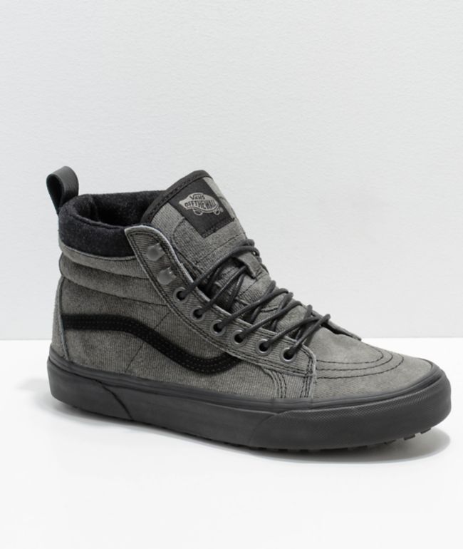 boys black leather vans
